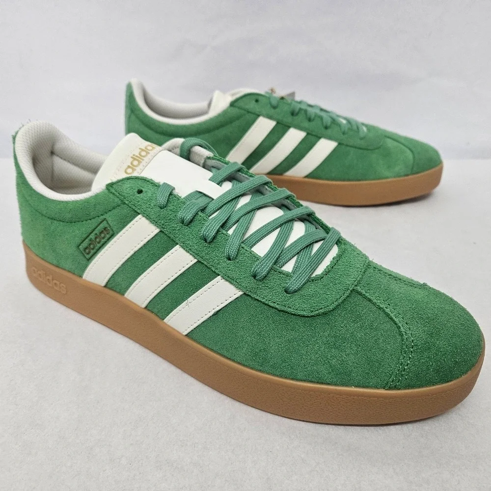 Adidas VL Court 2.0 Casual Sneakers JH5077‎ Green Suede Gum Sole Men Size 9.5